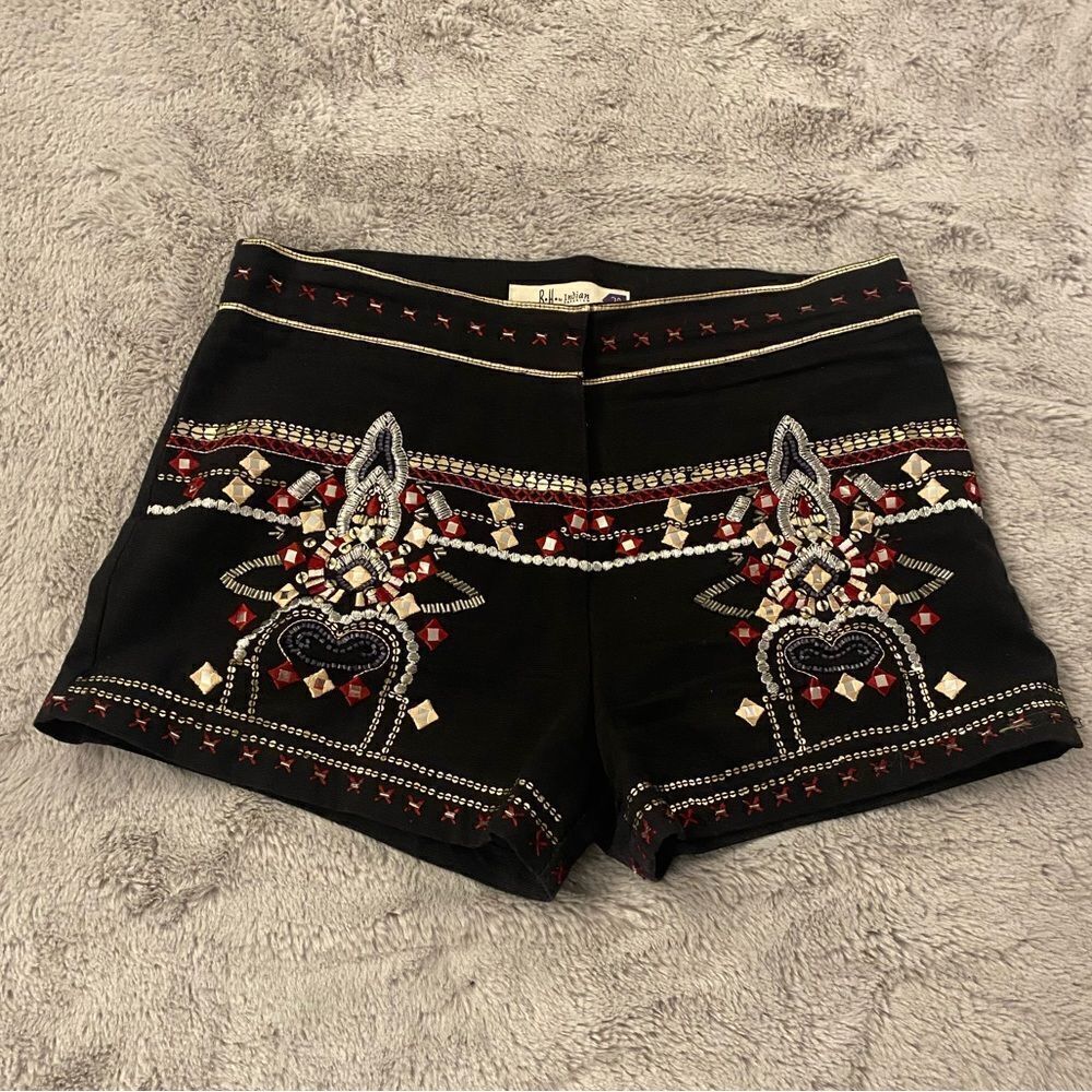 B.H. by Indian emporium embroidered shorts, size 38(S)